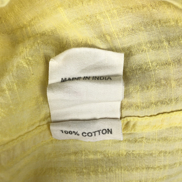 Fabindia Short-Sleeve Cotton Striped Shirt, Women's Size M (approx.) cotton yellow type Vintage Second Hand
