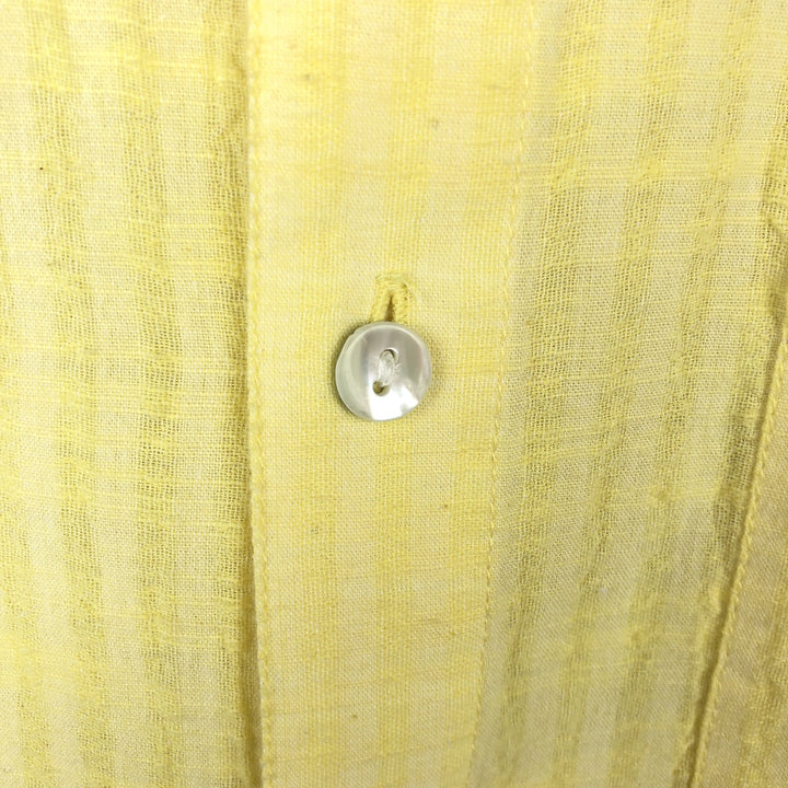 Fabindia Short-Sleeve Cotton Striped Shirt, Women's Size M (approx.) cotton yellow type Vintage Second Hand
