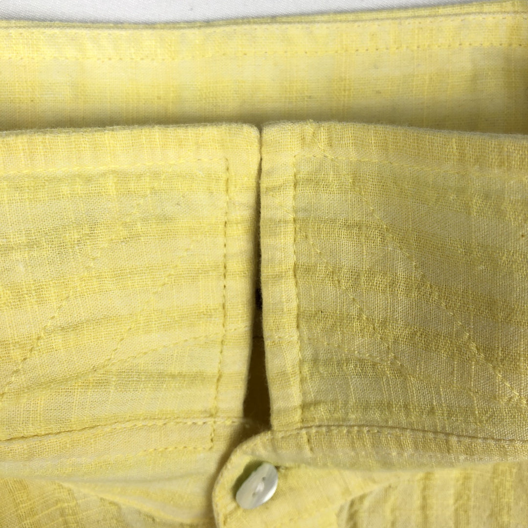 Fabindia Short-Sleeve Cotton Striped Shirt, Women's Size M (approx.) cotton yellow type Vintage Second Hand