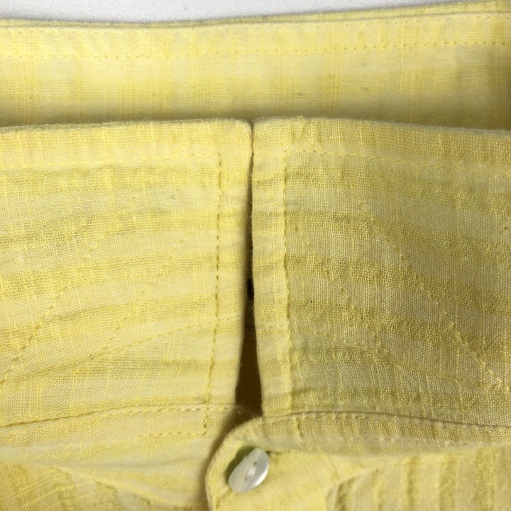 Fabindia Short-Sleeve Cotton Striped Shirt, Women's Size M (approx.) cotton yellow type Vintage Second Hand