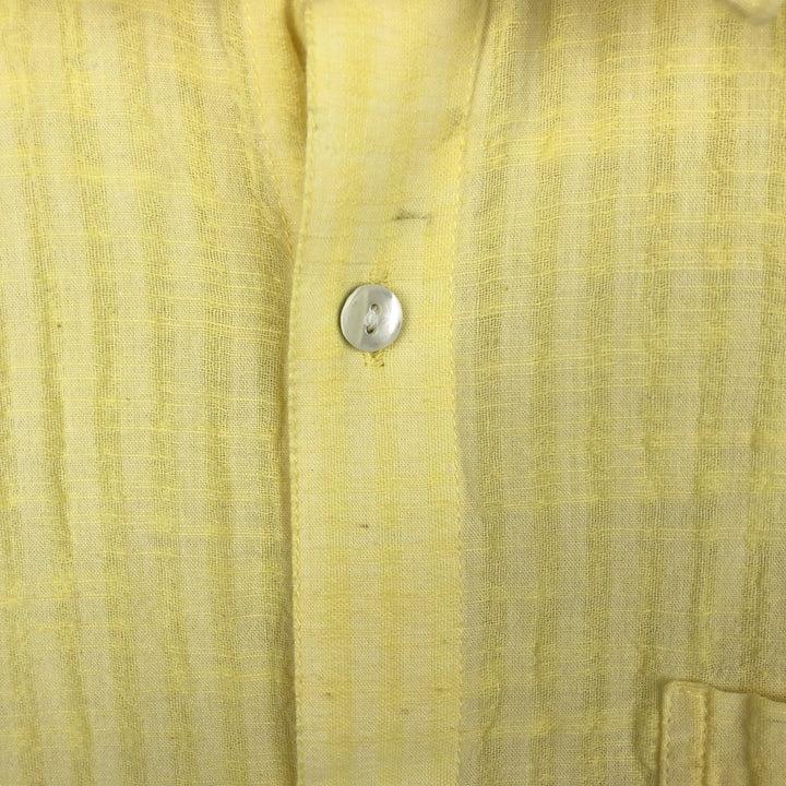 Fabindia Short-Sleeve Cotton Striped Shirt, Women's Size M (approx.) cotton yellow type Vintage Second Hand