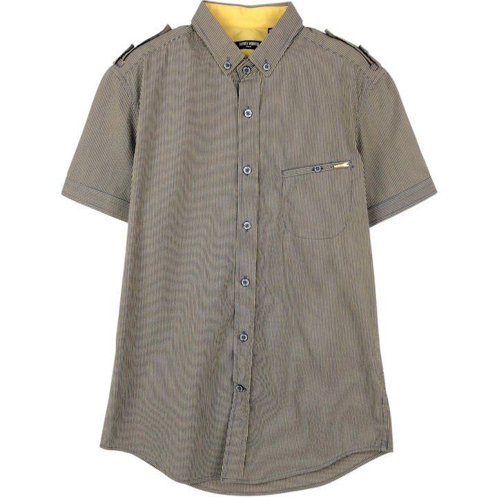 ANTONY MORATO Stripe Pattern Short-Sleeve Button-Down Shirt, Women's Size S (approx.) cotton navy blue type Vintage Second Hand