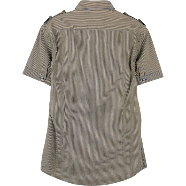 ANTONY MORATO Stripe Pattern Short-Sleeve Button-Down Shirt, Women's Size S (approx.) cotton navy blue type Vintage Second Hand