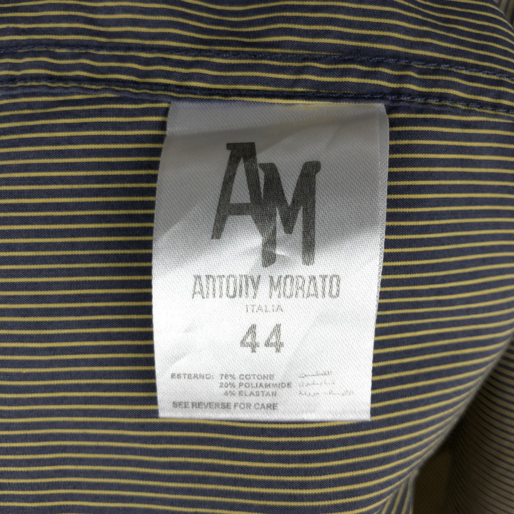 ANTONY MORATO Stripe Pattern Short-Sleeve Button-Down Shirt, Women's Size S (approx.) cotton navy blue type Vintage Second Hand