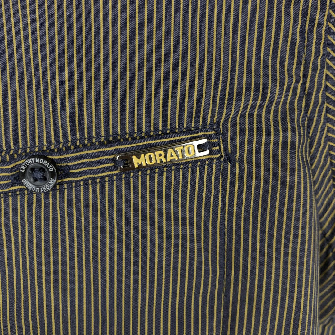 ANTONY MORATO Stripe Pattern Short-Sleeve Button-Down Shirt, Women's Size S (approx.) cotton navy blue type Vintage Second Hand