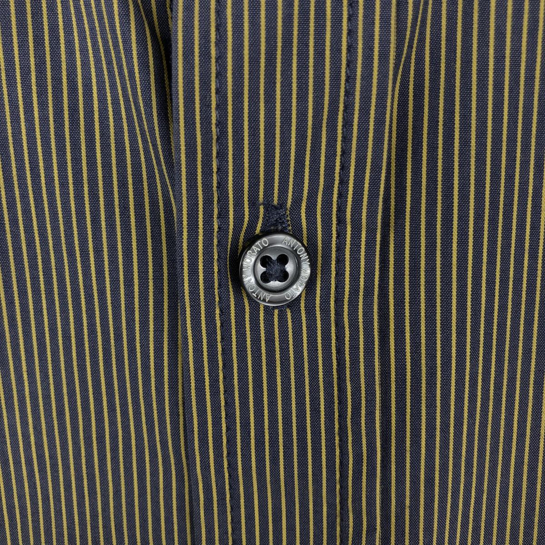 ANTONY MORATO Stripe Pattern Short-Sleeve Button-Down Shirt, Women's Size S (approx.) cotton navy blue type Vintage Second Hand
