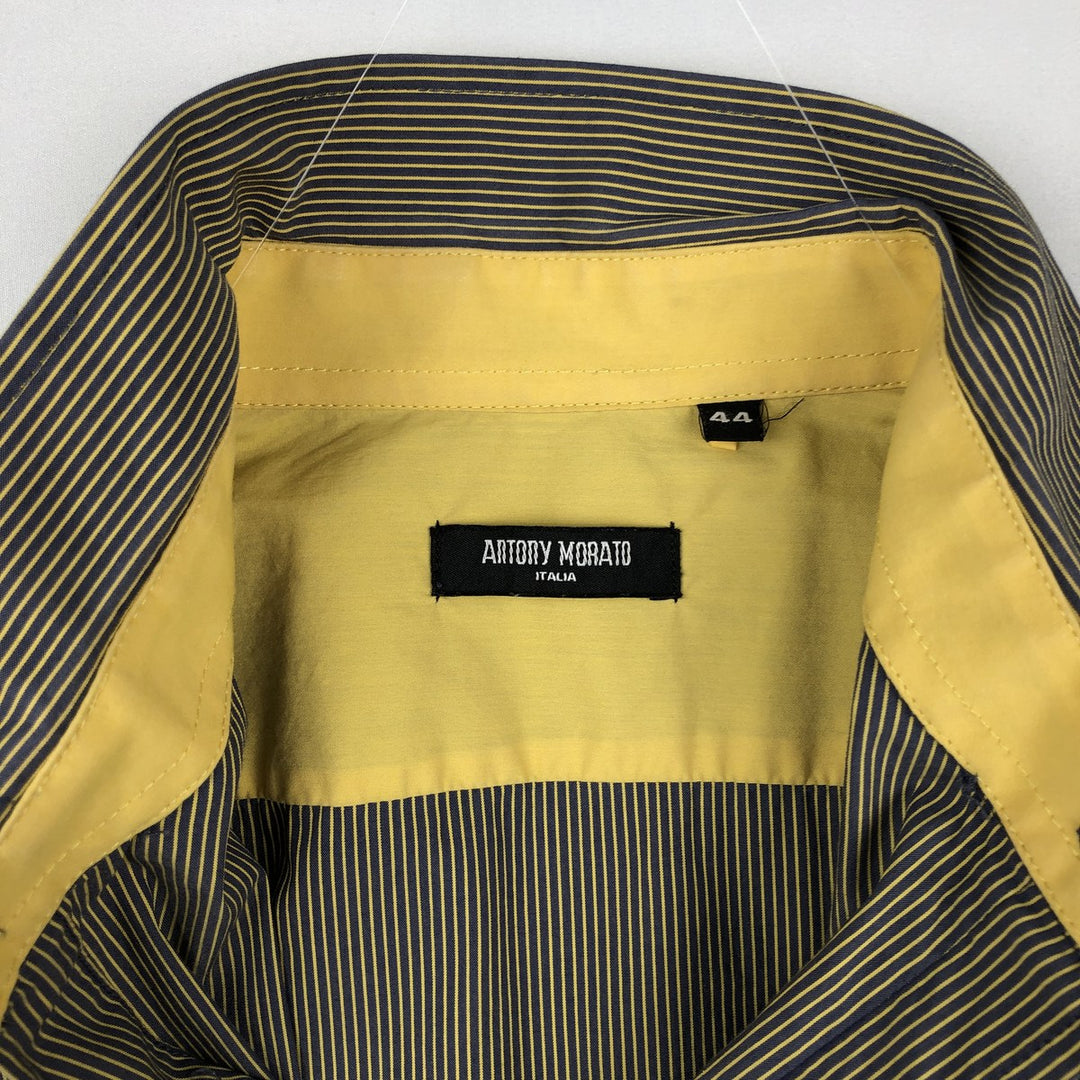ANTONY MORATO Stripe Pattern Short-Sleeve Button-Down Shirt, Women's Size S (approx.) cotton navy blue type Vintage Second Hand