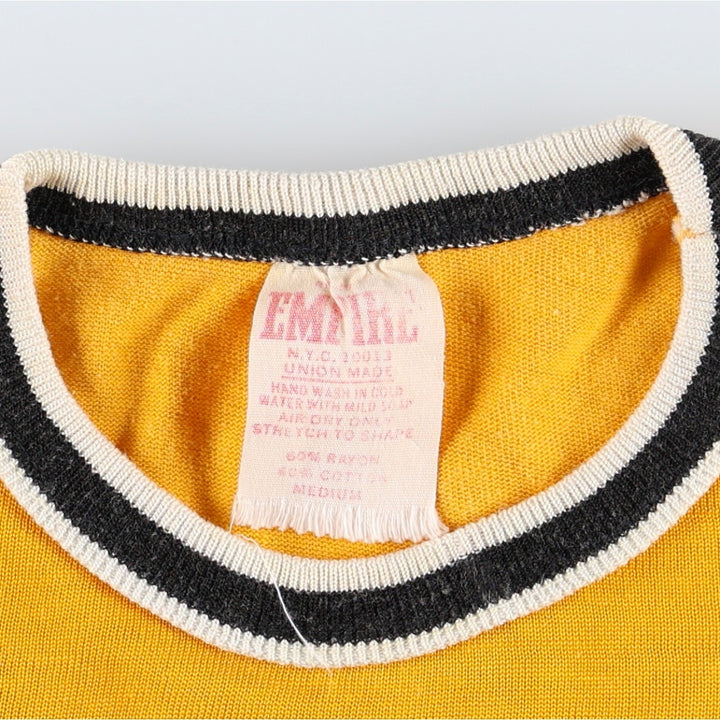~1970'S EMPIRE Game Shirt Football Shirt Women's Size M (Equivalent) Vintage Rayon yellow type Vintage Second Hand