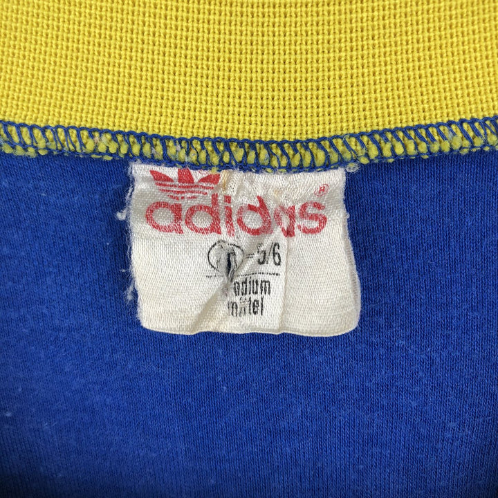 1970'S Adidas Trefoil Logo Collared Soccer Jersey Game Shirt, Women's Size M (Equivalent), Vintage cotton blue type Vintage Second Hand
