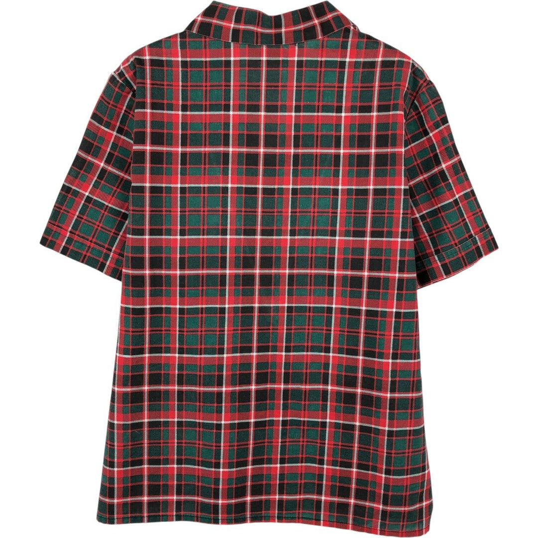 BLAIR Tartan Check Short-Sleeve Open Collar Shirt, Boxy Shirt, Women's Size M (approx.) unclear black type Vintage Second Hand