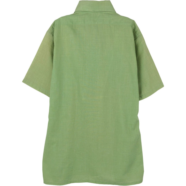 1970s-era KAYNEE short-sleeved poly-cotton shirt, women's size S equivalent, vintage. polyester green type yellow green Vintage Second Hand