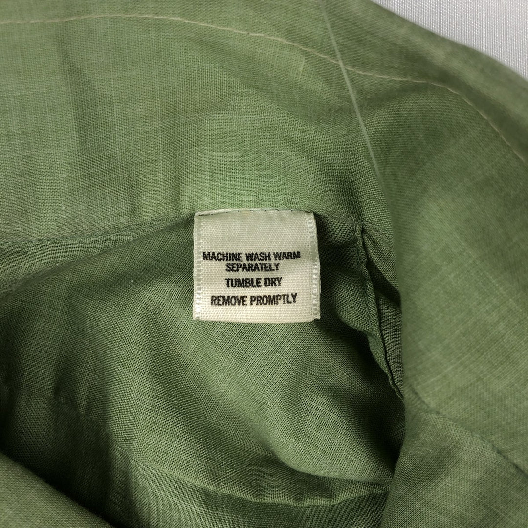 1970s-era KAYNEE short-sleeved poly-cotton shirt, women's size S equivalent, vintage. polyester green type yellow green Vintage Second Hand