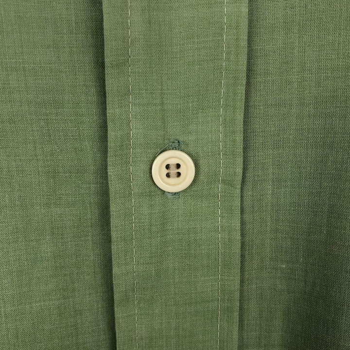1970s-era KAYNEE short-sleeved poly-cotton shirt, women's size S equivalent, vintage. polyester green type yellow green Vintage Second Hand