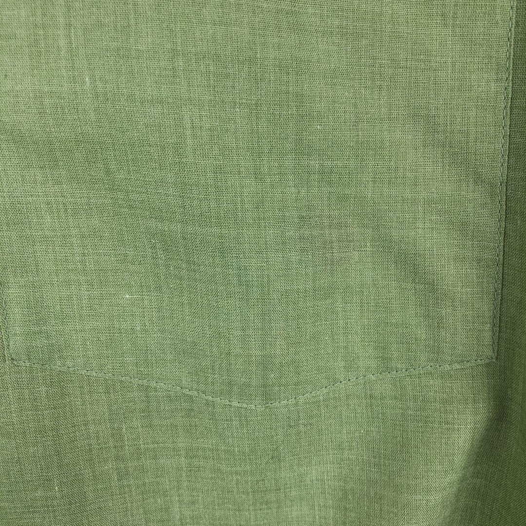 1970s-era KAYNEE short-sleeved poly-cotton shirt, women's size S equivalent, vintage. polyester green type yellow green Vintage Second Hand