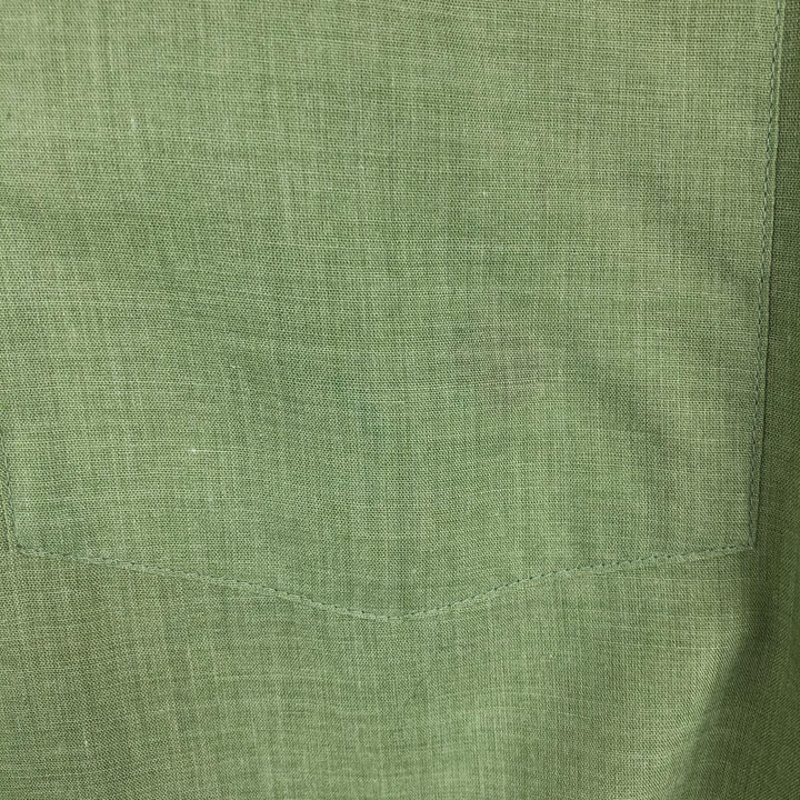 1970s-era KAYNEE short-sleeved poly-cotton shirt, women's size S equivalent, vintage. polyester green type yellow green Vintage Second Hand