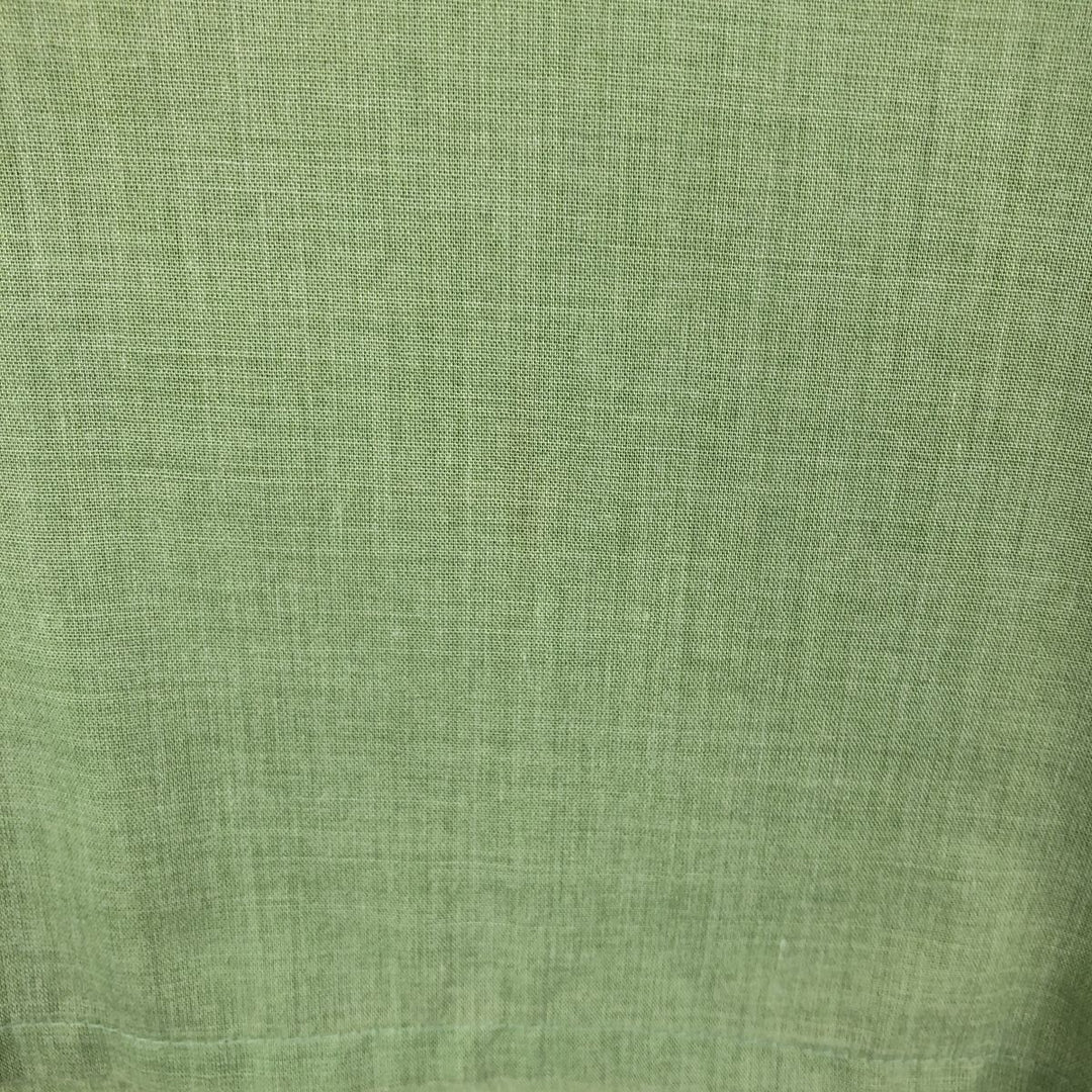 1970s-era KAYNEE short-sleeved poly-cotton shirt, women's size S equivalent, vintage. polyester green type yellow green Vintage Second Hand