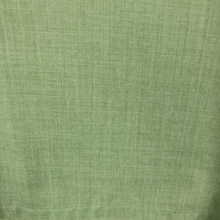 1970s-era KAYNEE short-sleeved poly-cotton shirt, women's size S equivalent, vintage. polyester green type yellow green Vintage Second Hand