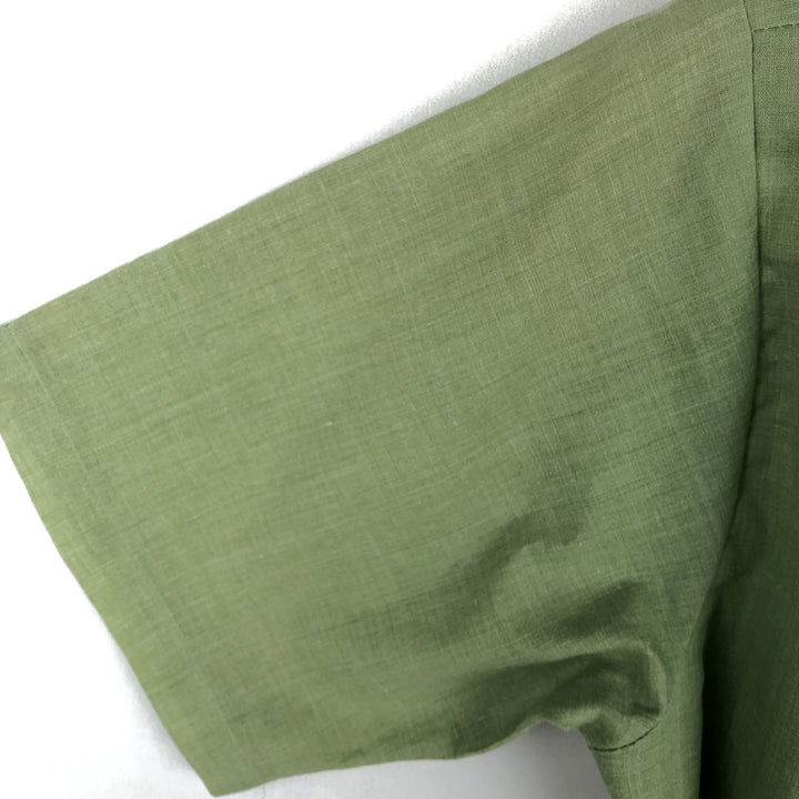 1970s-era KAYNEE short-sleeved poly-cotton shirt, women's size S equivalent, vintage. polyester green type yellow green Vintage Second Hand