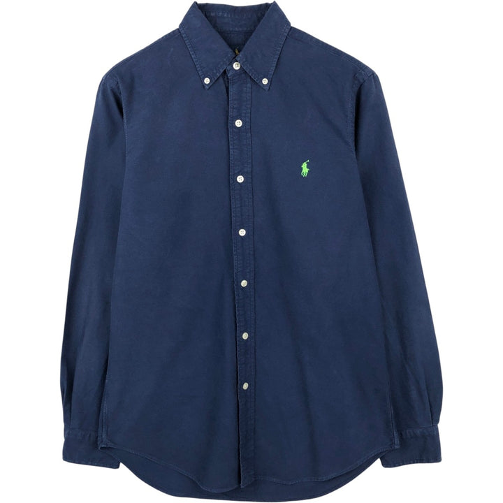 Ralph Lauren long-sleeved button-down shirt, men's size S cotton navy blue type Vintage Second Hand