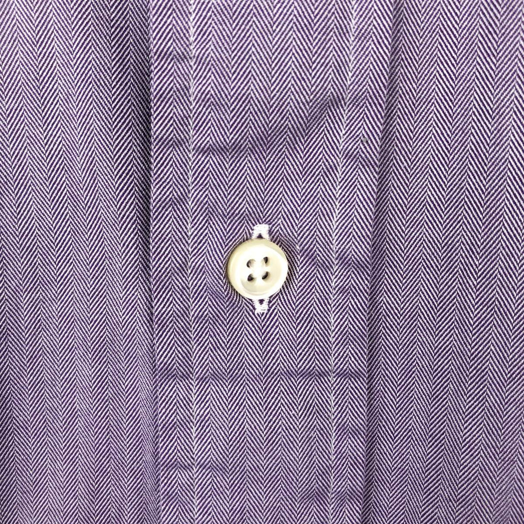 Ralph Lauren CLASSIC FIT herringbone long-sleeve button-down shirt, men's size L (approx.) cotton purple type Vintage Second Hand