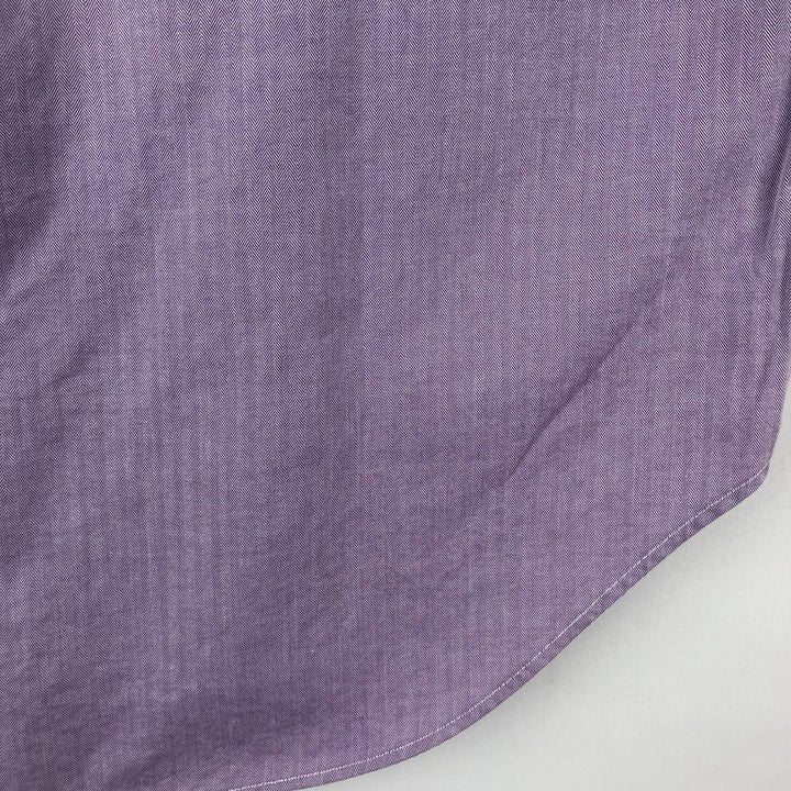 Ralph Lauren CLASSIC FIT herringbone long-sleeve button-down shirt, men's size L (approx.) cotton purple type Vintage Second Hand