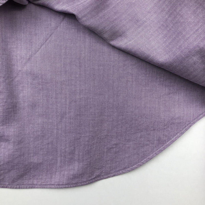 Ralph Lauren CLASSIC FIT herringbone long-sleeve button-down shirt, men's size L (approx.) cotton purple type Vintage Second Hand