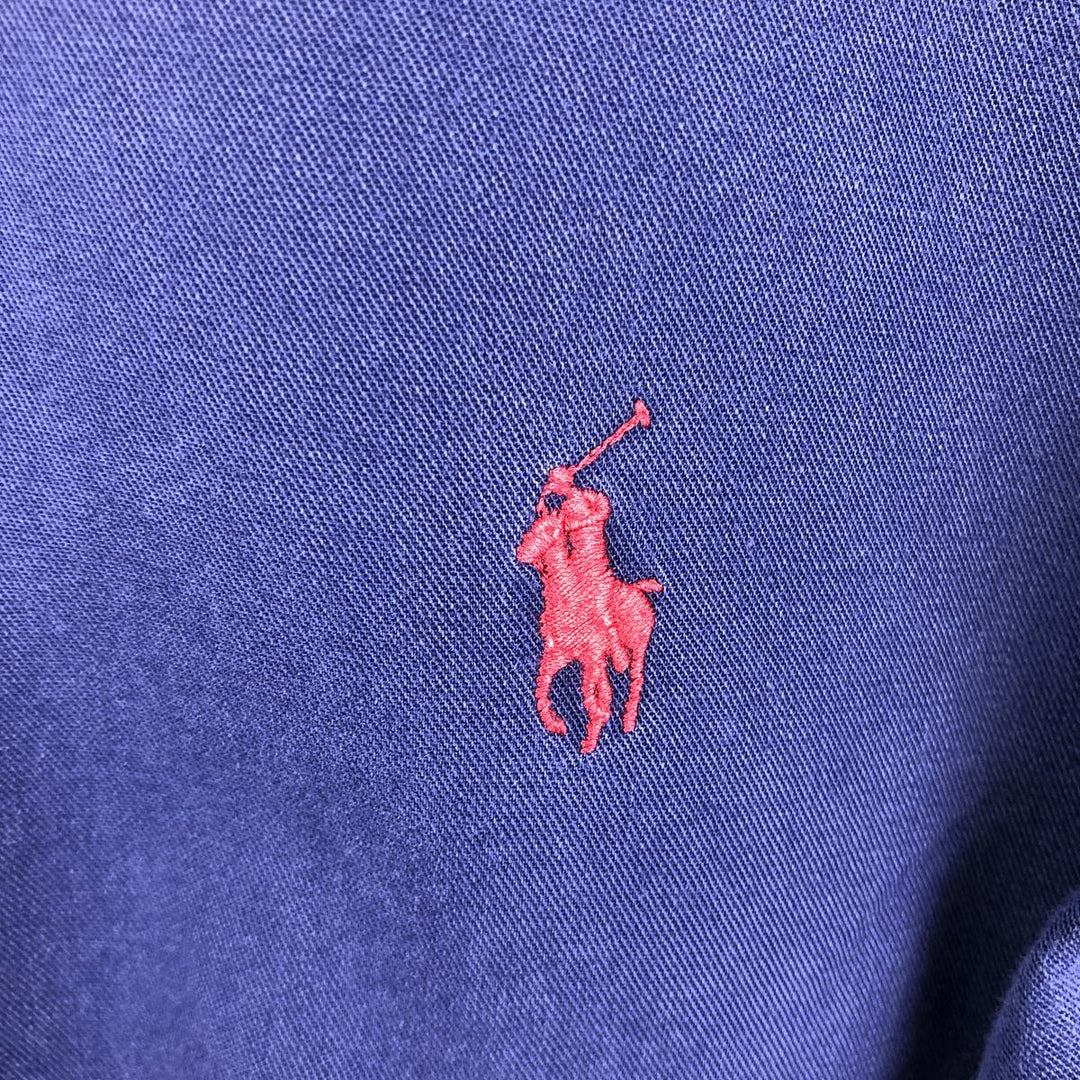 Ralph Lauren POLO by Ralph Lauren long sleeve button down shirt, men's size L cotton navy blue type Vintage Second Hand
