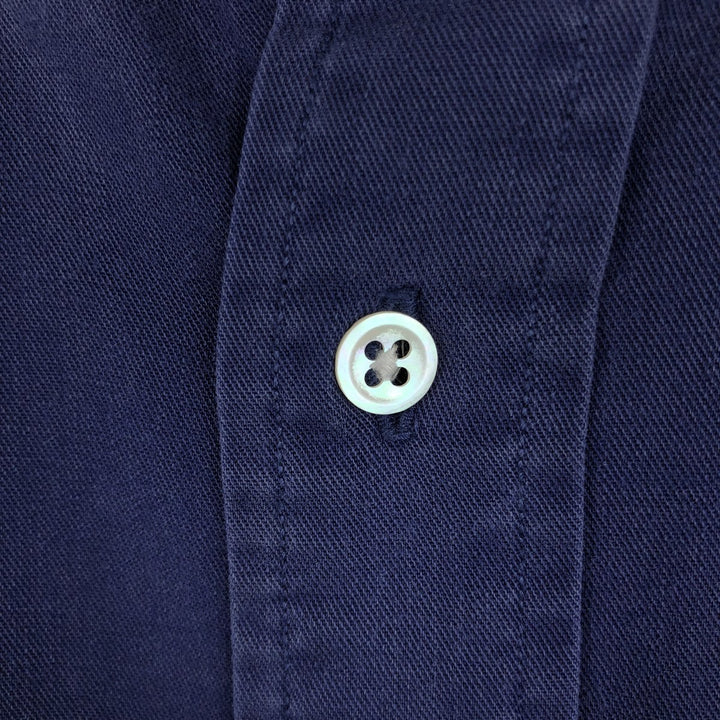 Ralph Lauren POLO by Ralph Lauren long sleeve button down shirt, men's size L cotton navy blue type Vintage Second Hand