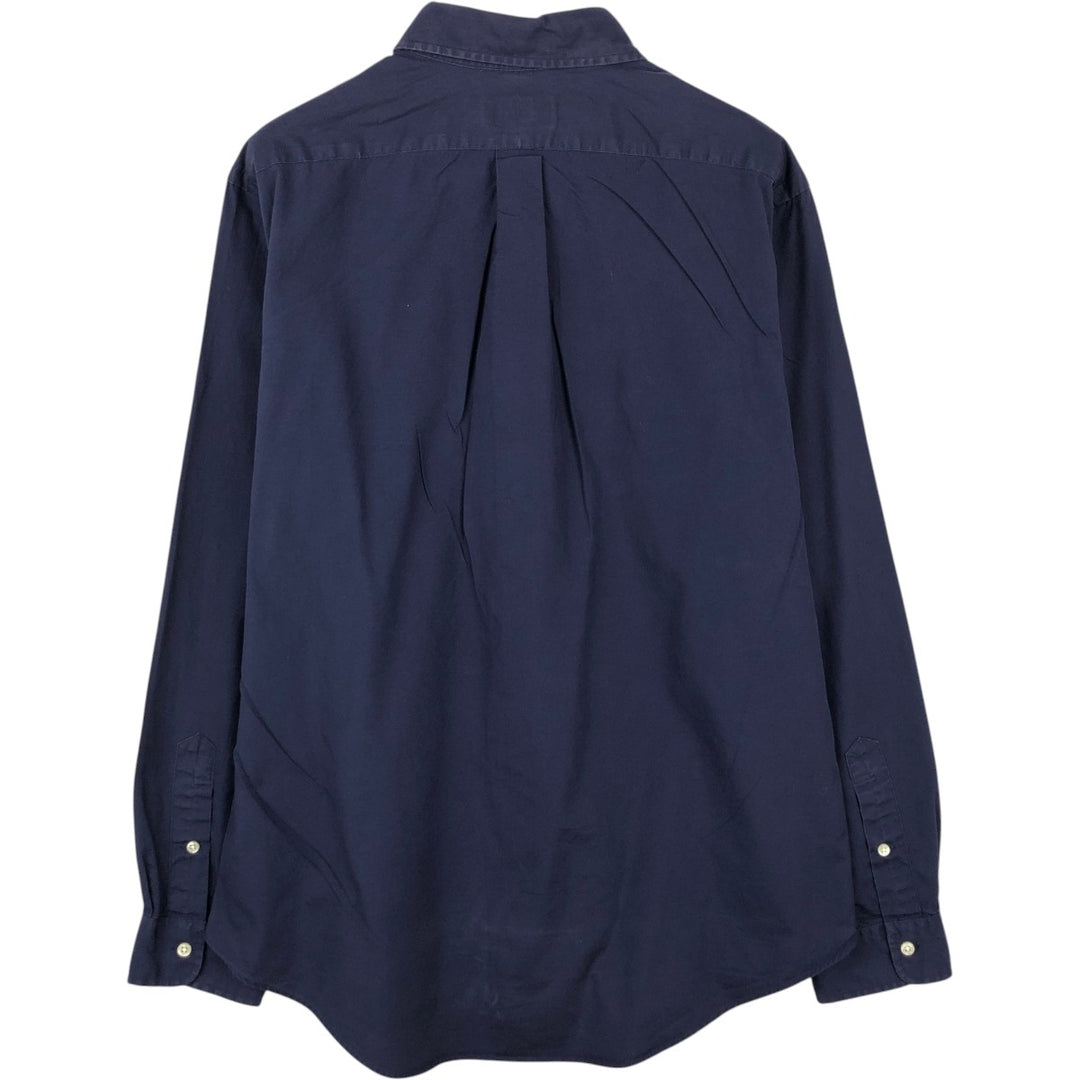 Ralph Lauren POLO RALPH LAUREN Long Sleeve Button Down Shirt Men's Size L cotton navy blue type Vintage Second Hand