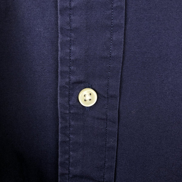 Ralph Lauren POLO RALPH LAUREN Long Sleeve Button Down Shirt Men's Size L cotton navy blue type Vintage Second Hand