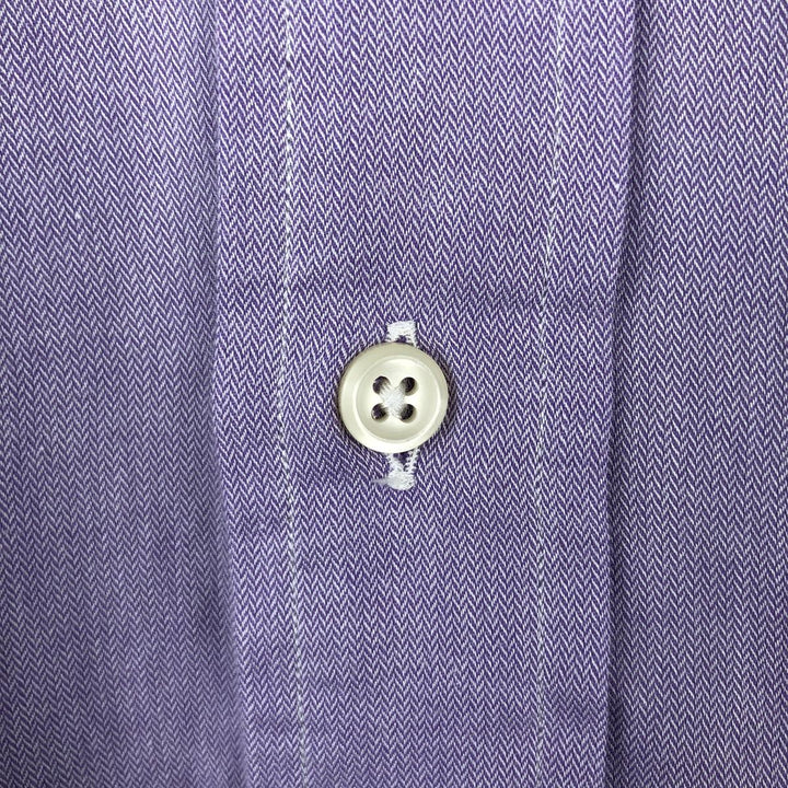 Ralph Lauren ANDREW herringbone long-sleeved cotton shirt, men's size L (approx.) cotton purple type Vintage Second Hand
