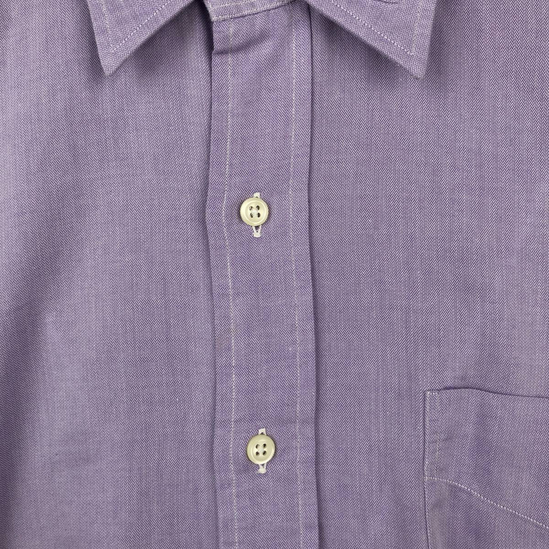 Ralph Lauren ANDREW herringbone long-sleeved cotton shirt, men's size L (approx.) cotton purple type Vintage Second Hand