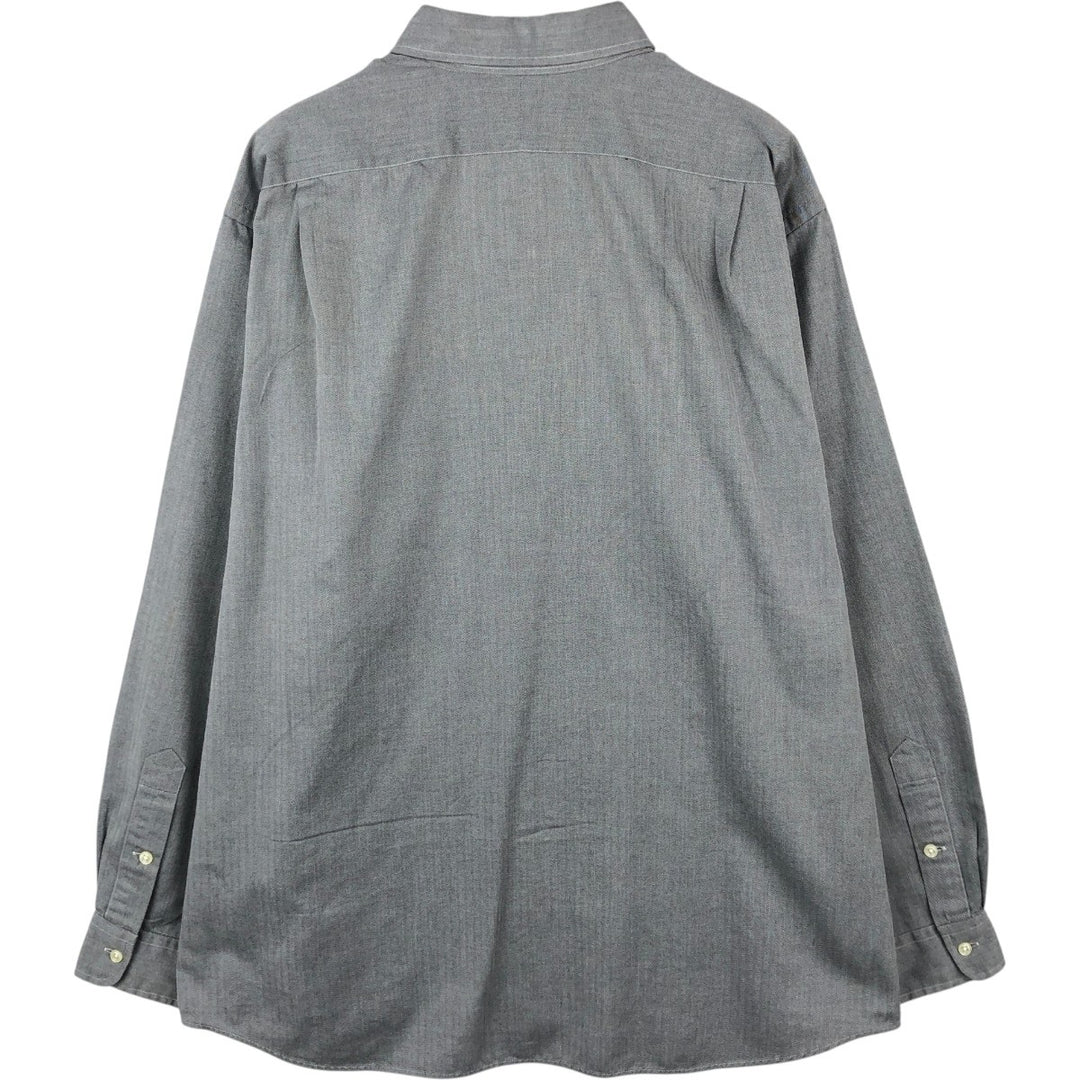 Ralph Lauren LOWELL SPORT Herringbone Long-Sleeve Cotton Shirt, Men's Size XL (approx.) cotton gray type Vintage Second Hand