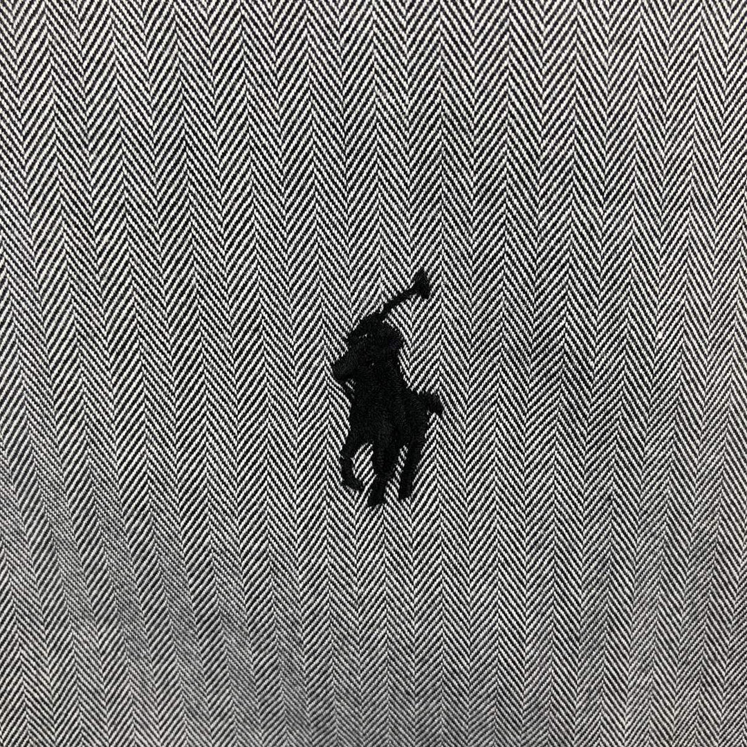 Ralph Lauren LOWELL SPORT Herringbone Long-Sleeve Cotton Shirt, Men's Size XL (approx.) cotton gray type Vintage Second Hand