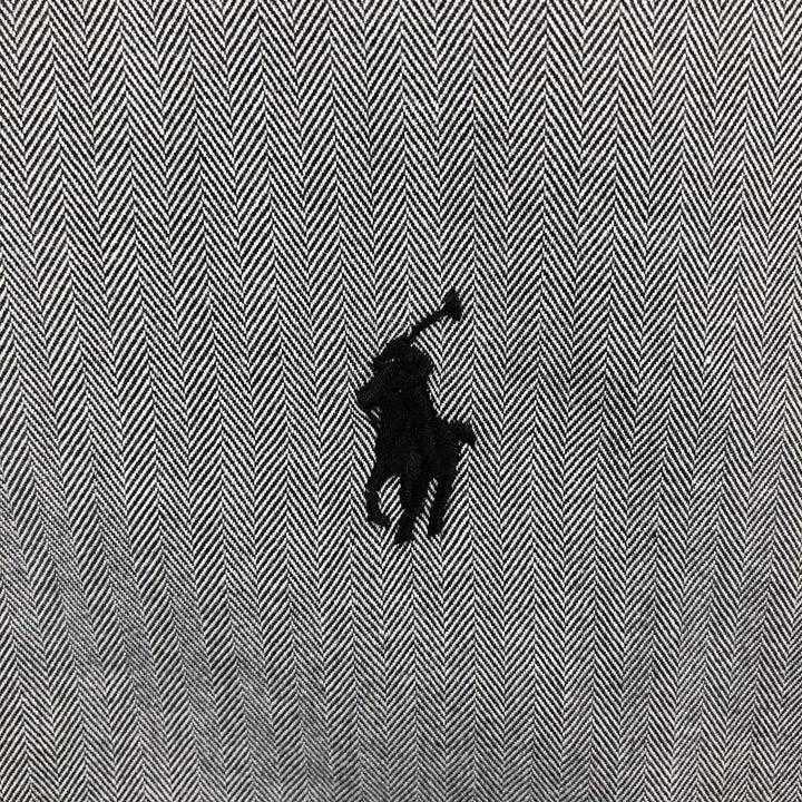 Ralph Lauren LOWELL SPORT Herringbone Long-Sleeve Cotton Shirt, Men's Size XL (approx.) cotton gray type Vintage Second Hand