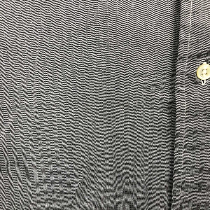 Ralph Lauren LOWELL SPORT Herringbone Long-Sleeve Cotton Shirt, Men's Size XL (approx.) cotton gray type Vintage Second Hand
