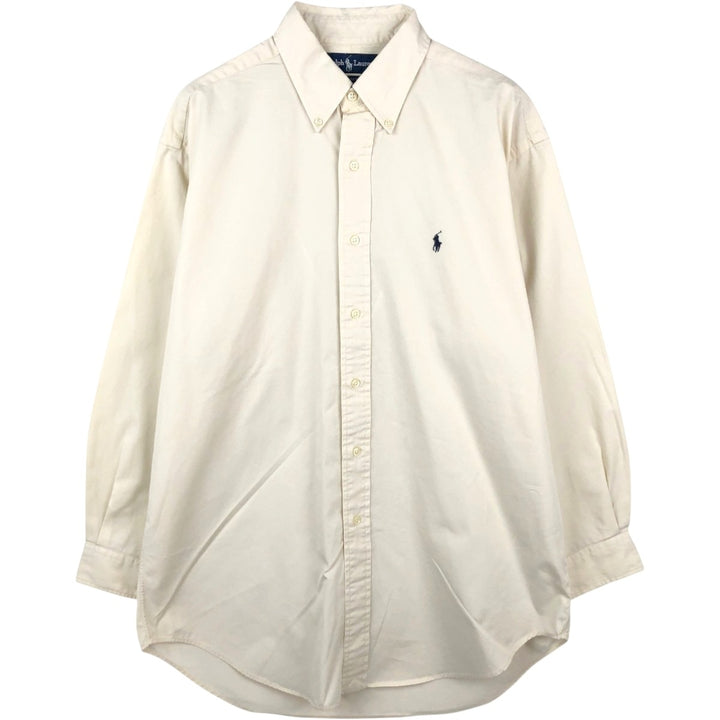 Ralph Lauren BLAKE long sleeve button down shirt, men's size M cotton pale white type Vintage Second Hand
