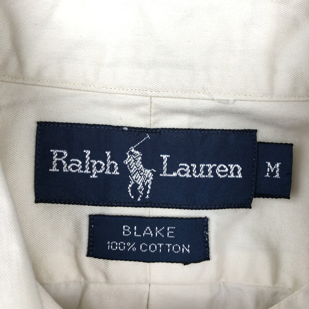 Ralph Lauren BLAKE long sleeve button down shirt, men's size M cotton pale white type Vintage Second Hand