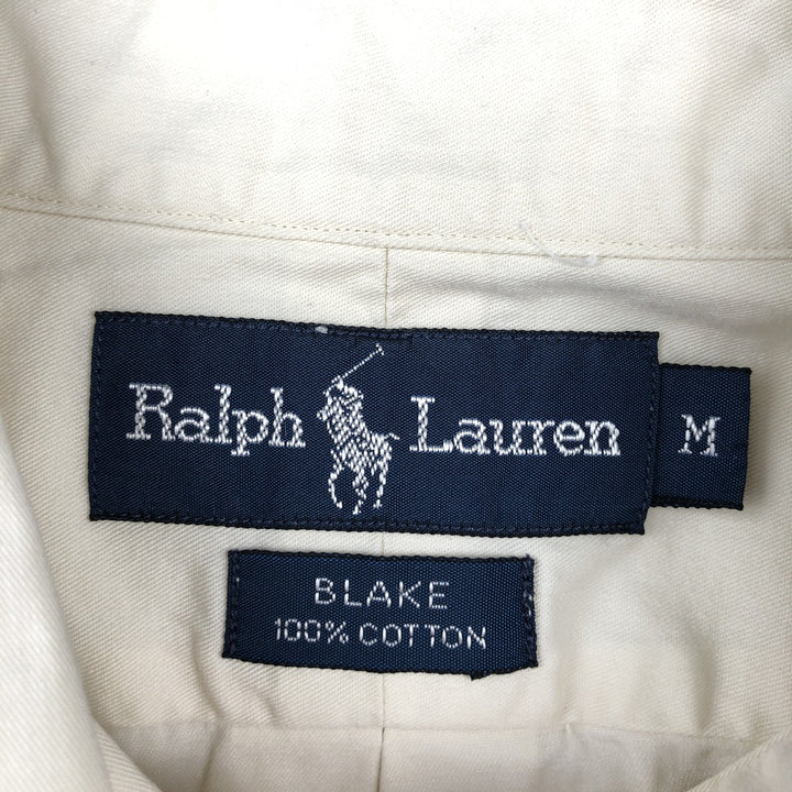 Ralph Lauren BLAKE long sleeve button down shirt, men's size M cotton pale white type Vintage Second Hand