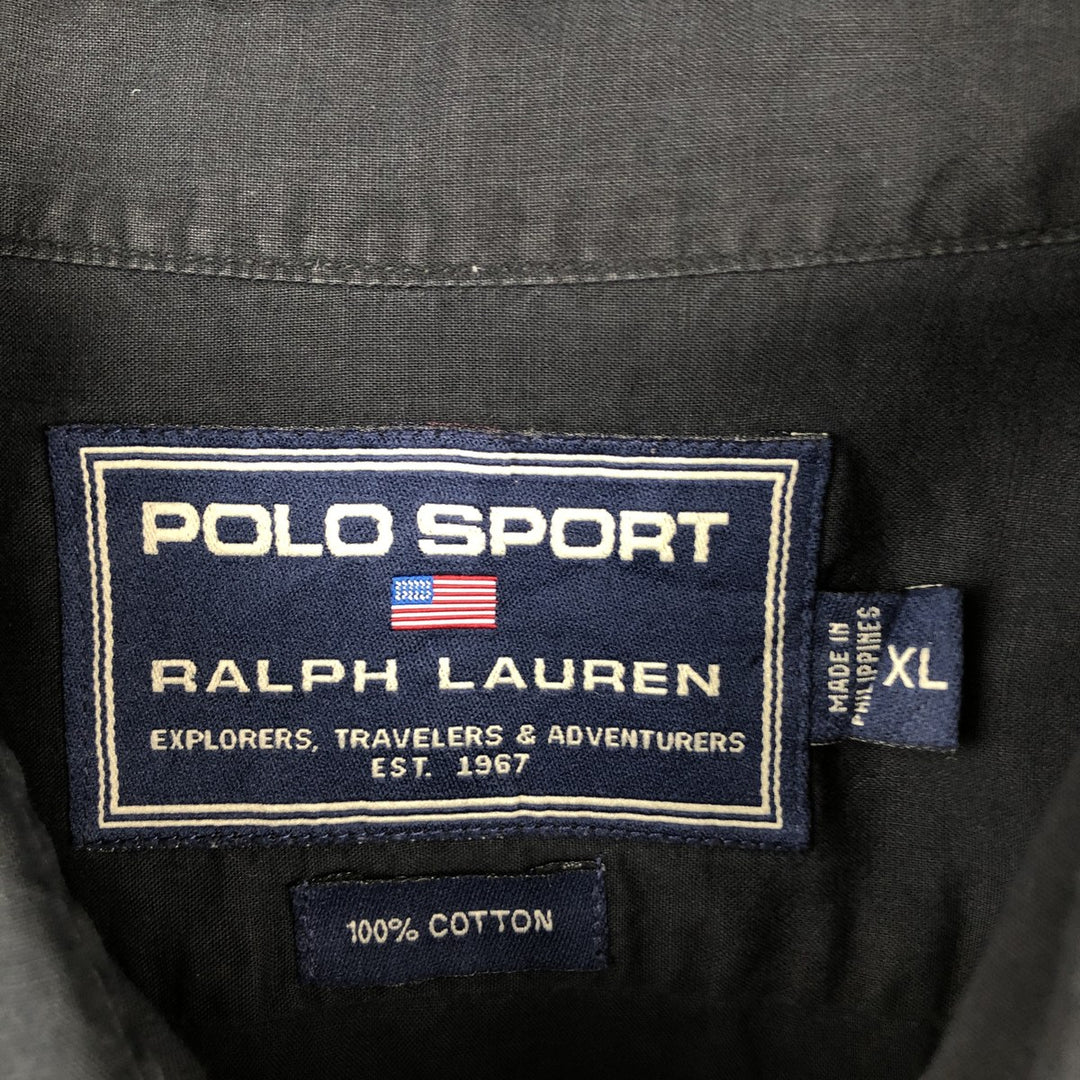 Ralph Lauren POLO SPORT RALPH LAUREN Long-Sleeve Cotton Shirt, Men's Size XL (approx.) cotton black type Vintage Second Hand