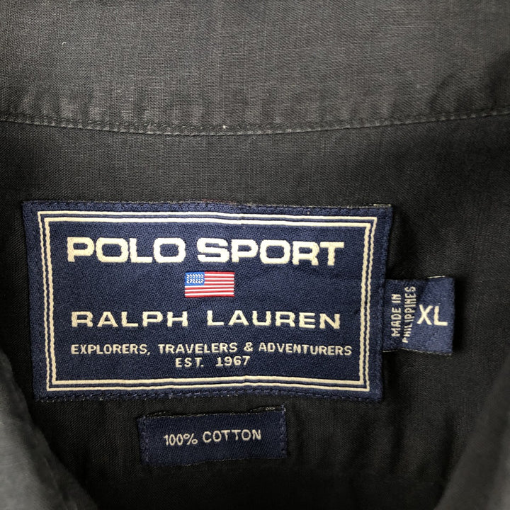 Ralph Lauren POLO SPORT RALPH LAUREN Long-Sleeve Cotton Shirt, Men's Size XL (approx.) cotton black type Vintage Second Hand