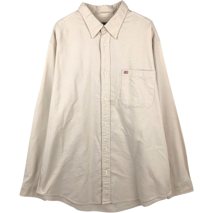 Ralph Lauren RALPH LAUREN JEANS CO. Long-sleeved button-down shirt, men's size XL (approx.) cotton Beige type Vintage Second Hand