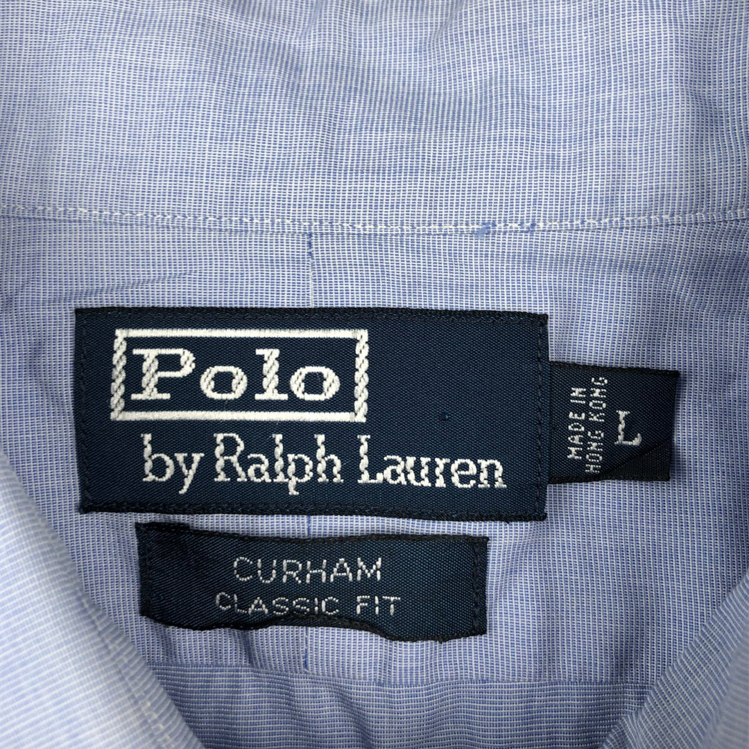 Ralph Lauren CURHAM CLASSIC FIT Long-Sleeve Cotton Shirt, Men's Size L (approx.) cotton Blue type light blue Vintage Second Hand