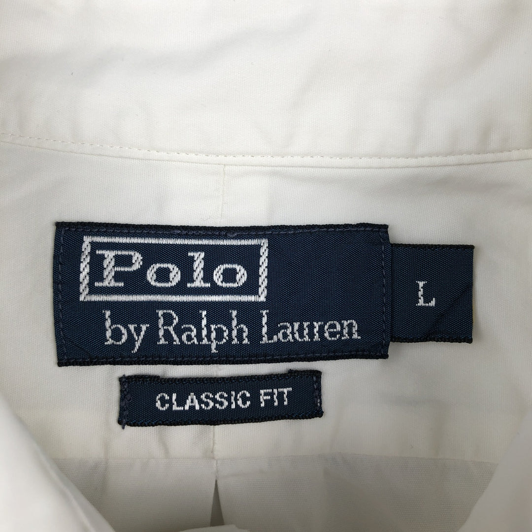 Ralph Lauren Classic Fit Long Sleeve Button Down Shirt, Men's Size L cotton white type Vintage Second Hand