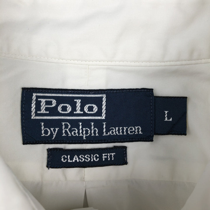 Ralph Lauren Classic Fit Long Sleeve Button Down Shirt, Men's Size L cotton white type Vintage Second Hand