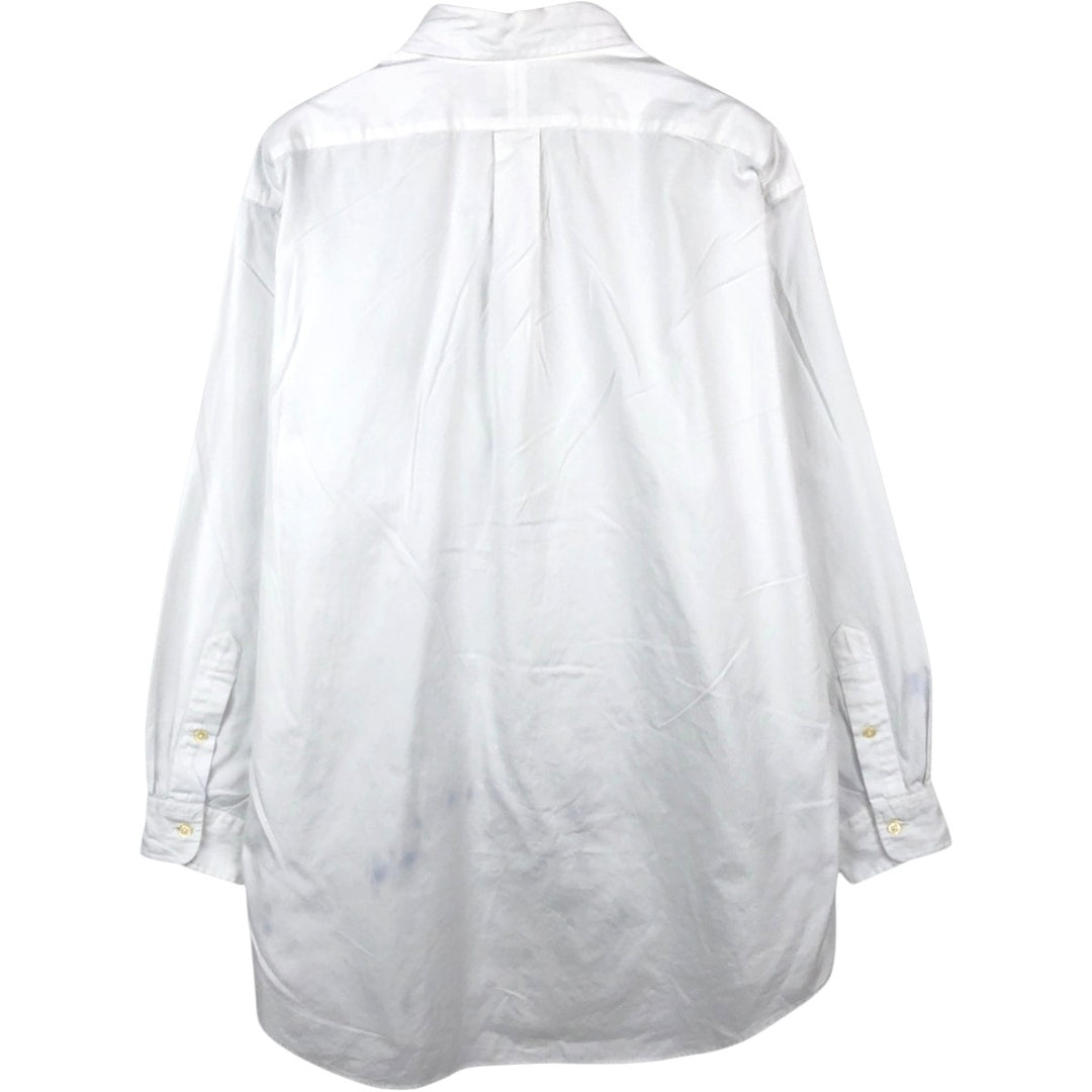 Ralph Lauren YARMOUTH long sleeve button down shirt, men's size L cotton white type Vintage Second Hand
