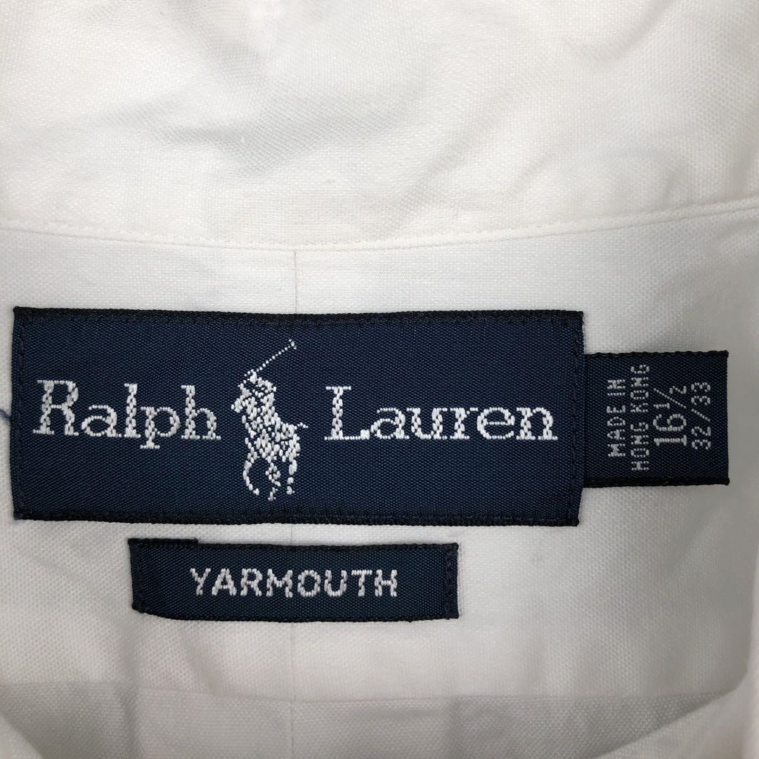 Ralph Lauren YARMOUTH long sleeve button down shirt, men's size L cotton white type Vintage Second Hand