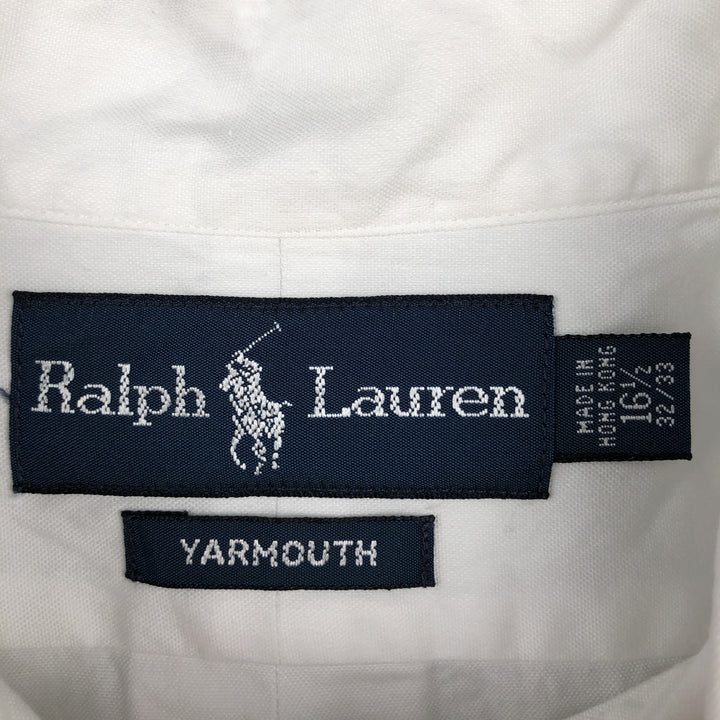 Ralph Lauren YARMOUTH long sleeve button down shirt, men's size L cotton white type Vintage Second Hand