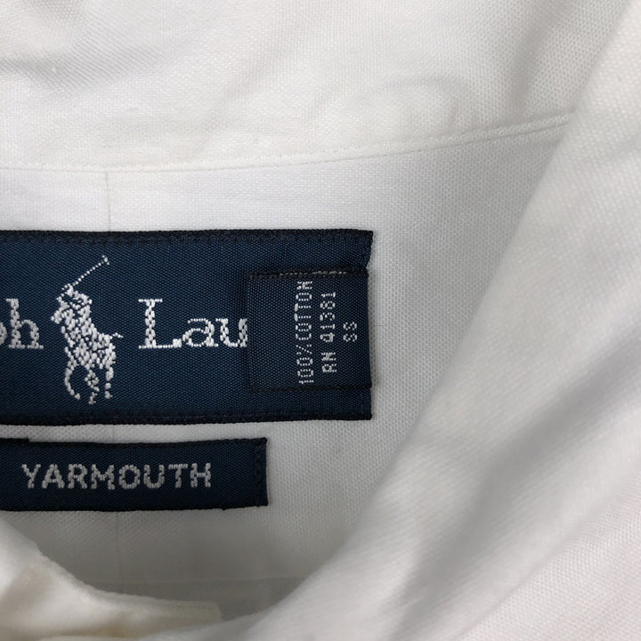 Ralph Lauren YARMOUTH long sleeve button down shirt, men's size L cotton white type Vintage Second Hand