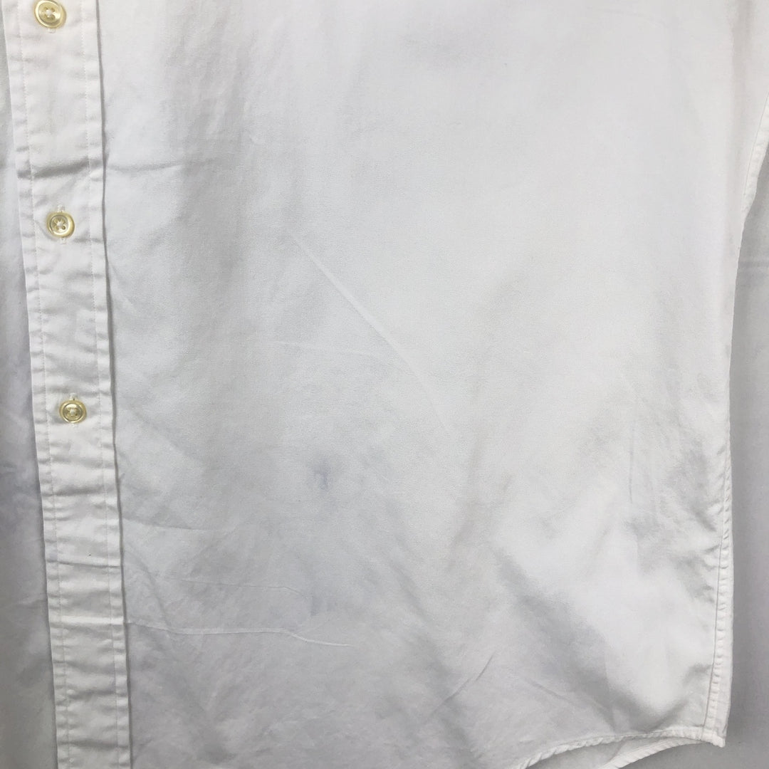 Ralph Lauren YARMOUTH long sleeve button down shirt, men's size L cotton white type Vintage Second Hand